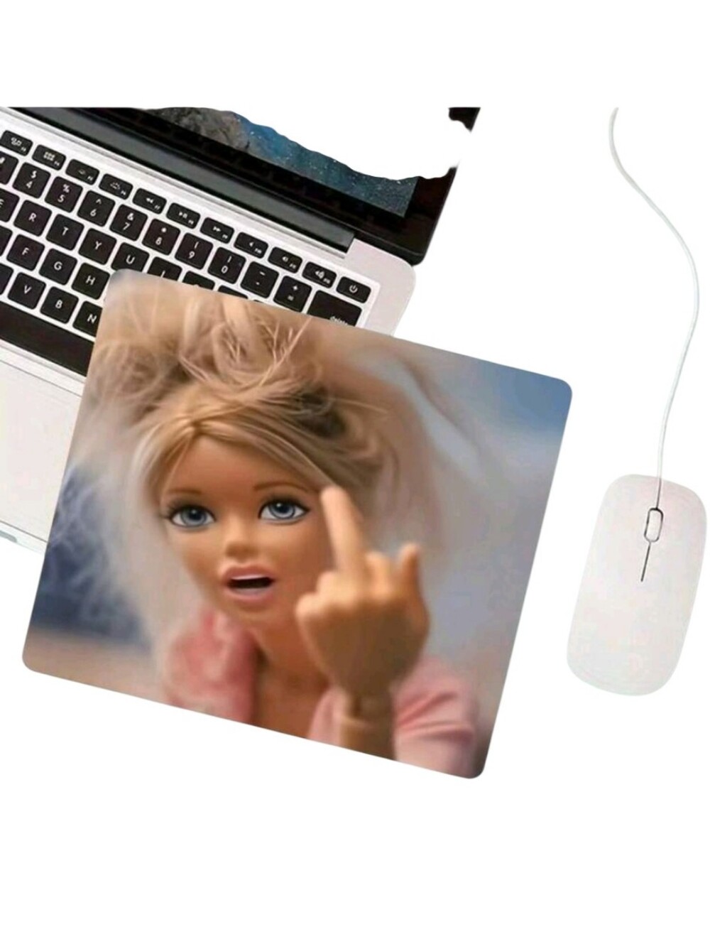 Barbie Doll Face Mouse Pad